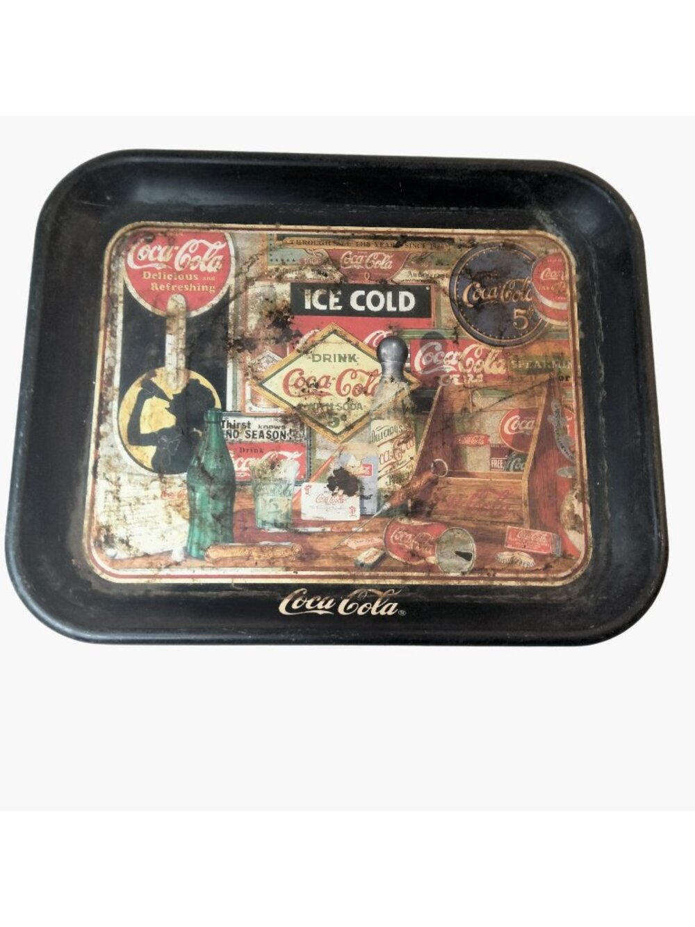 Coca Cola Tray Through The Years Limited Edition 1990 Sandra Porter Shabby Rusty